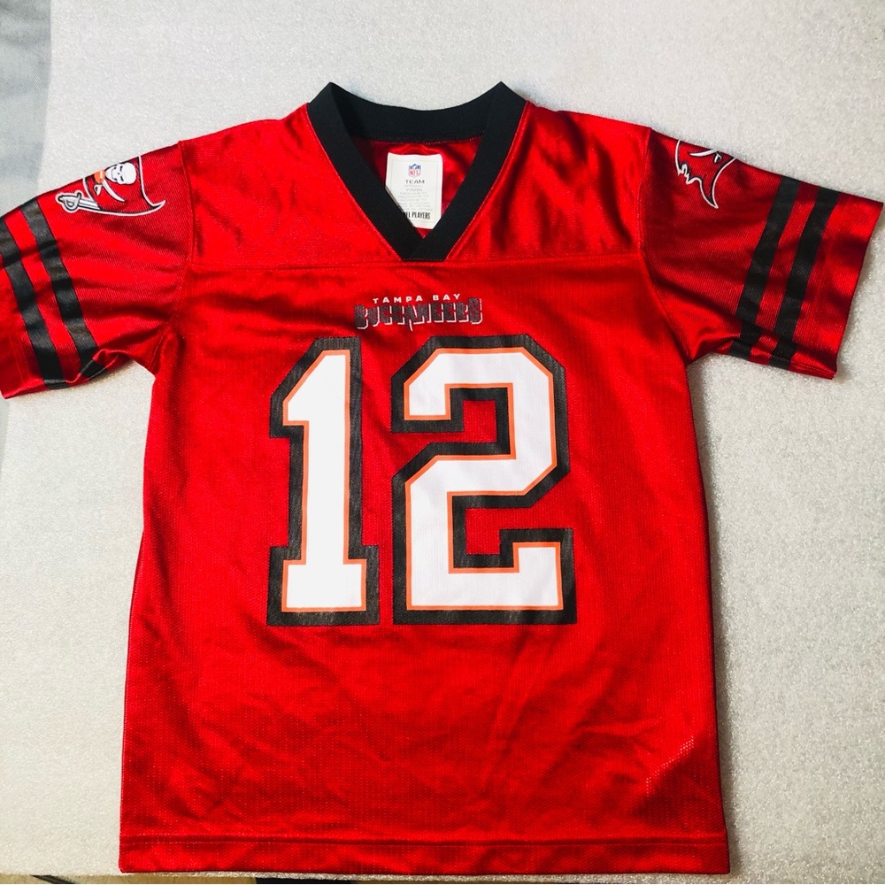 Tom Brady Tampa Bay Buccaneers NFL Team Apparel Jersey Youth Medium 8/10 Red #12